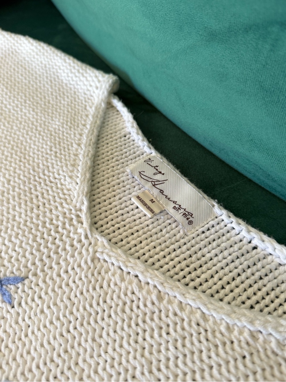 Vintage Havana Meet Me at the Beach Coastal Grandma Lightweight Knit Sweater M - Picture 12 of 12
